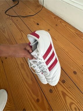 Adidas Originals Taekwondo Shoes White Red Leather Sneakers Women’s Size 7